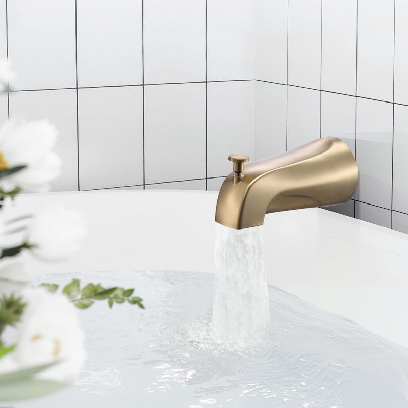 Tub and Shower Faucet Set, Complete with 5-Inch Rainfall Shower Head and Bathtub Spout, 8-Setting Adjustable Spray, Single-Handle Tub Trim Kit with Brass Pressure Balancing Valve, Matte Black