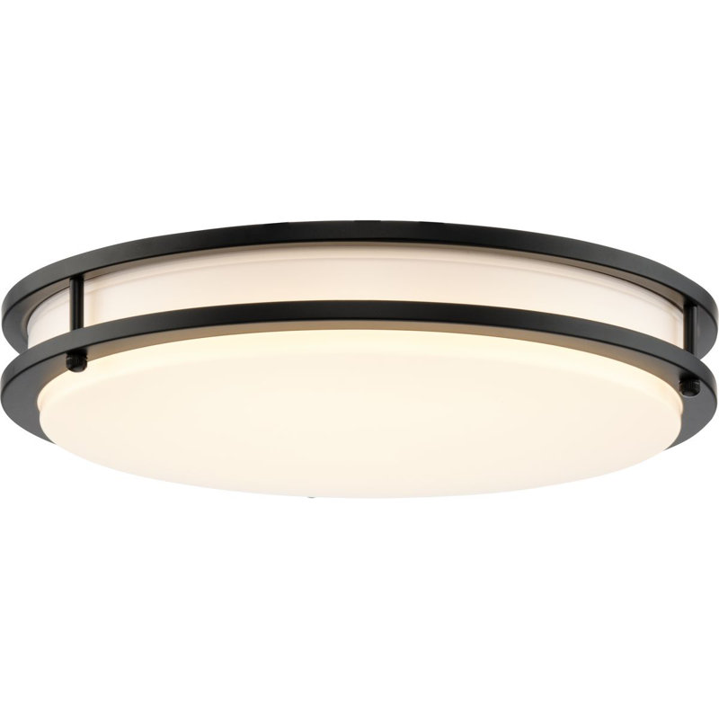 Plafonnier encastré 5 lumières, H 2,83 po x l 14 po x P 14 po, Noir mat
