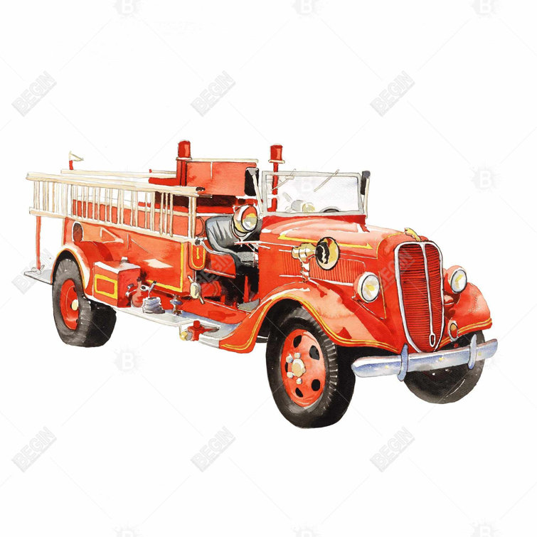 Begin Edition International Inc. Vintage Fire Truck On Canvas Painting