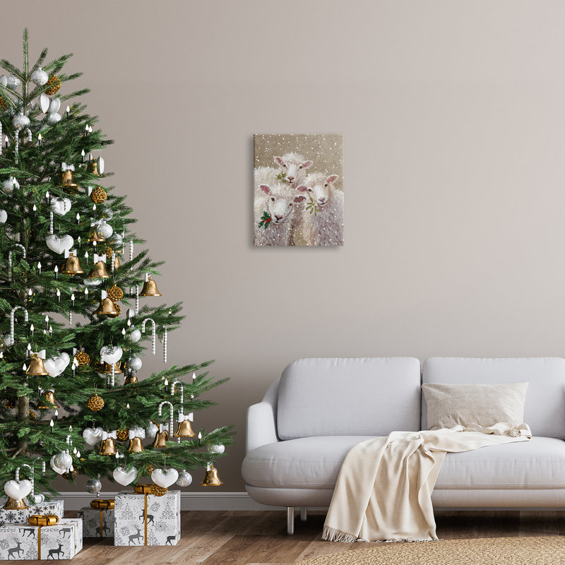 Aw-063-Canvas Winter Sheep Trio Farm Farms on Canvas par Pip Wilson, peinture, H 20 po x l 16 po x P 1,5 po