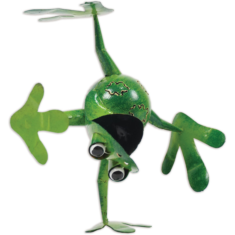 Winston, sculpture de grenouille, H 12,25 po x l 12,75 po x P 6,5 po