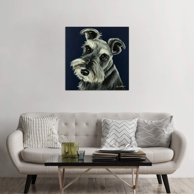 Schnauzer Navy - Wrapped Canvas Painting, 93.98 cm H x 93.98 cm W x 3.175 cm D