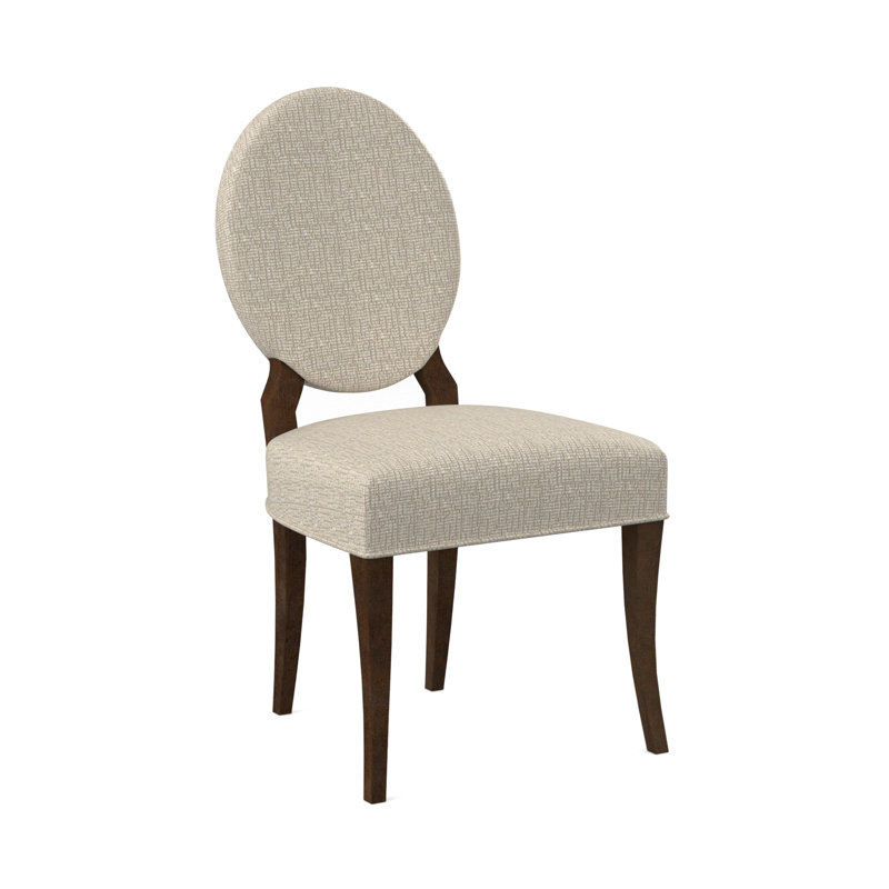 Cameo Dining Chair, American Walnut, Stepping Stones Ivory Viscose