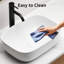 Lavabo de salle de bain ovale classique en céramique blanche classique pour salle de bain, style tendance, couverture antitaches, procédé d'installation rapide et solide