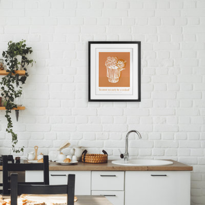 Never Too Early For Cocktail Framed Print Under Glass, design by Lettered and Lined