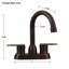 Robinet de lavabo de salle de bain central à 4 poignées 4 pouces en acier inoxydable bronze huilé avec bec pivotant à 360 degrés