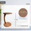 Table de bout ronde en forme de C avec roulettes Laylarose, 2 pièces-218788799