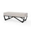 Style moderne en gris, revêtement à boutons gaufrés, l 48,51 po x P 18,02 po, H 16,4 po