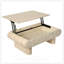 Table basse à plateau relevable, bureau en bois extensible moderne avec rangement caché, parfait pour les petits espaces et une utilisation multifonctionnelle