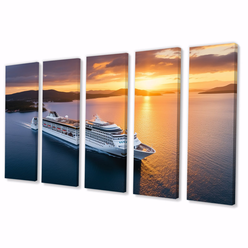 "Voyage sérénité à l'aube, 5 pièces", 5 pièces, H 28 po x l 60 po