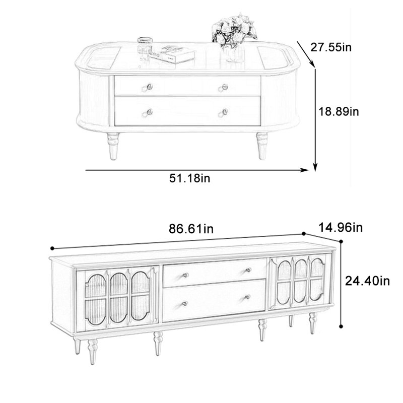 Meuble télé et table basse sécurisés et peu encombrants