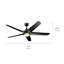 Ventilateur de plafond standard à DEL à 5 pales de 52 po avec télécommande et ensemble d'éclairage Kapono-116724013
