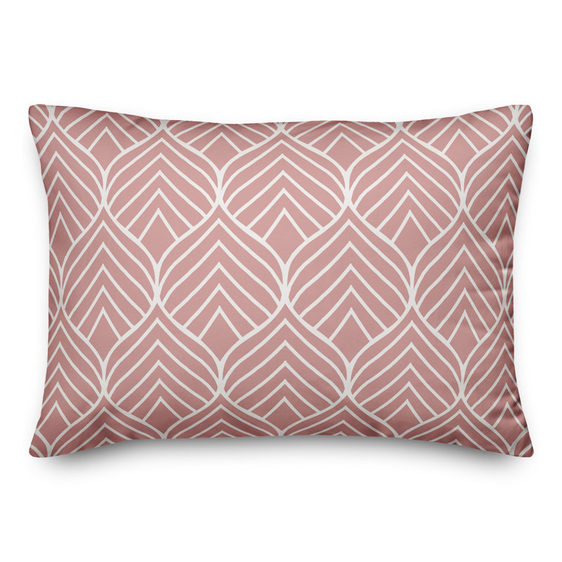 Abstract Outdoor Throw Pillow, Pink