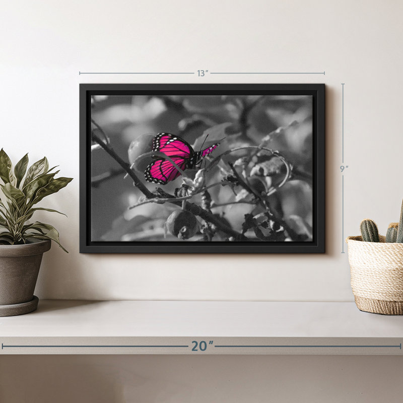 "Art mural papillon monarque rose", H 13 po x l 9 po
