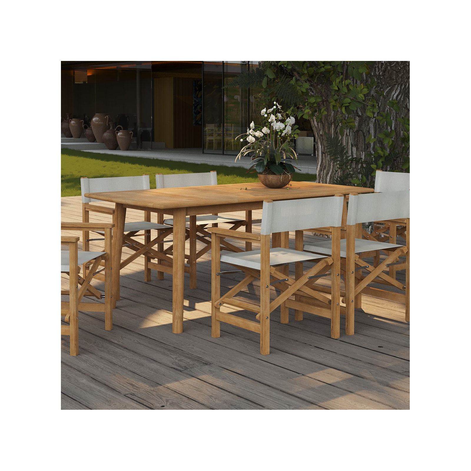 Enid 71'' Teak Outdoor Dining Table