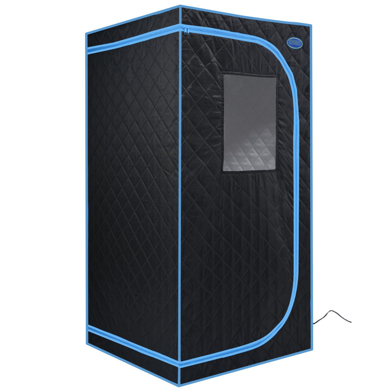 Black Portable Size Steam Tent - Personal Home Spa Wellness. Comes With Generator, Remote Control, Foldable Chair. Easy To Assemble, Quickly Heats. & Ul . Thermal Insulation, Waterproof Fabric. 360