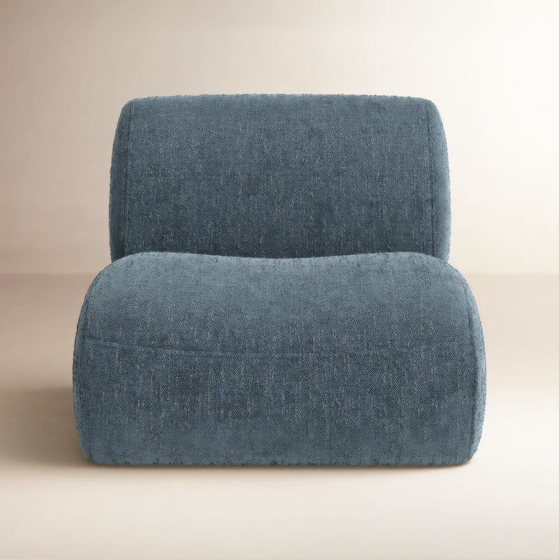 Nita 33'' Swivel Upholstered Accent Chair, Mellow Steel Blue Boucle