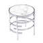 Table de bout ronde moderne avec plateau en pierre frittée, finition chrome / argent pour plus de durabilité et de style