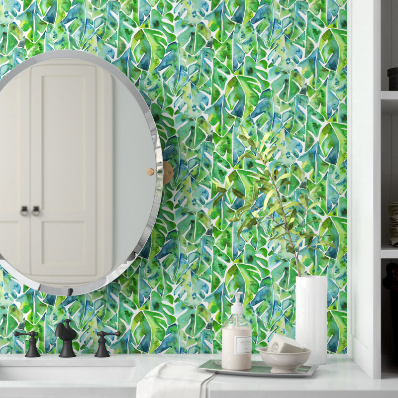 Rouleau de papier peint adhésif L 16,5 pi x l 20,5 po Kaleva, Vert