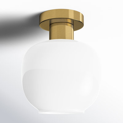 Tuscany Single Light Glass Semi Flush Mount
