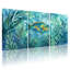 Animaux, poissons colorés nageant parmi des plantes aquatiques, ensemble de 3 impressions sur toile-1772481053