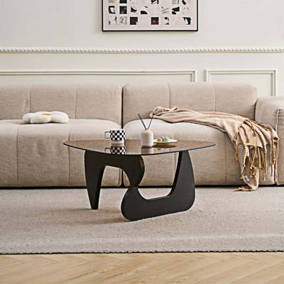 Table basse avec plateau en verre
