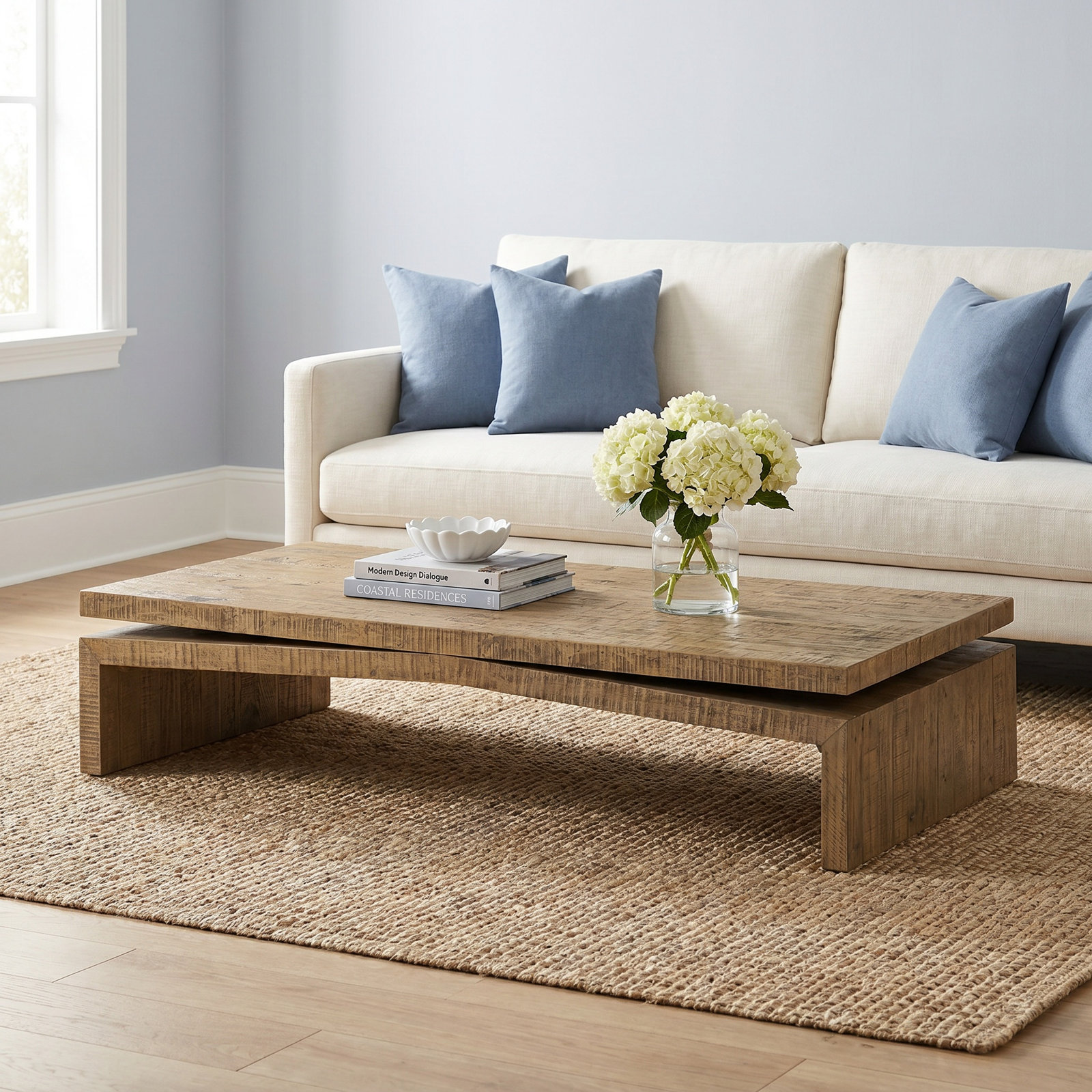 Henn 35" Pine Coffee Table, Sierra Rustic Natural