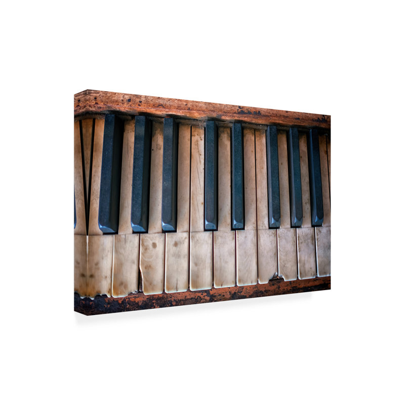 Art mural sur toile tendue - Rick Berk «Antique Piano Keys», art mural pour salon, chambre à coucher ou bureau - 12 x 19