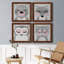 Ours - ensemble de 4 peintures sur toile encadrées-60148020-60148027