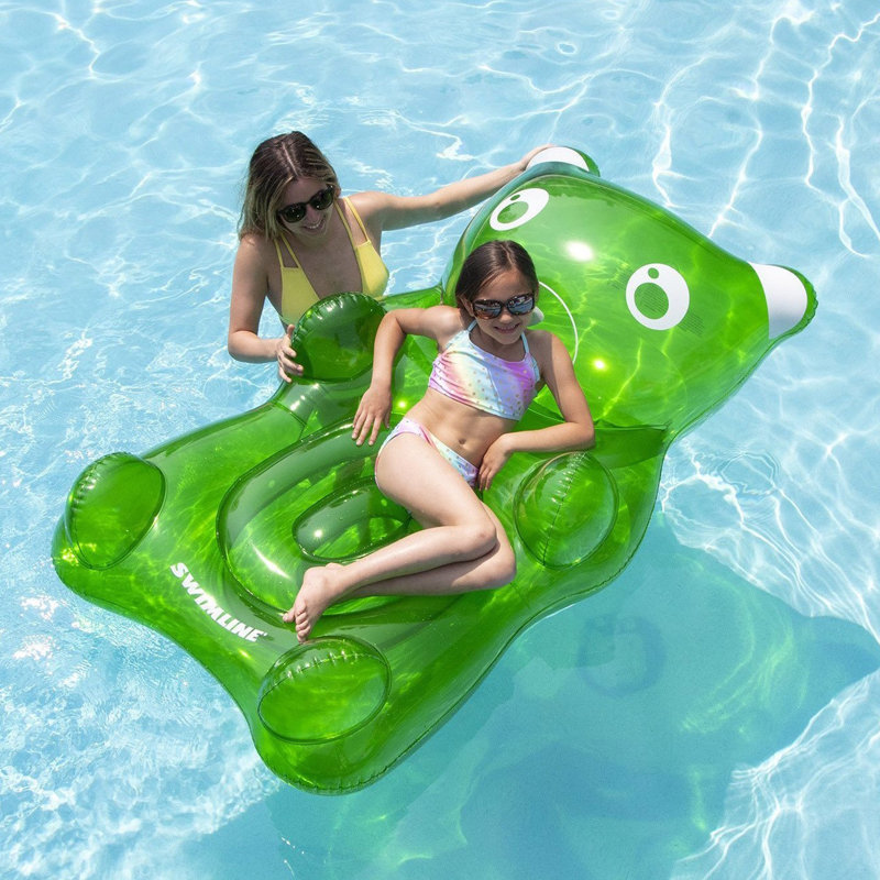 60" Green Gummy Bear Swimming Pool Float, Green