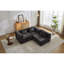 Canapé à compression, canapé-lit convertible au sol avec structure de forme fixe, canapé modulaire désossé modulaire, sans assemblage requis, tissu chenille, pour la chambre du salon, noir-1289878467