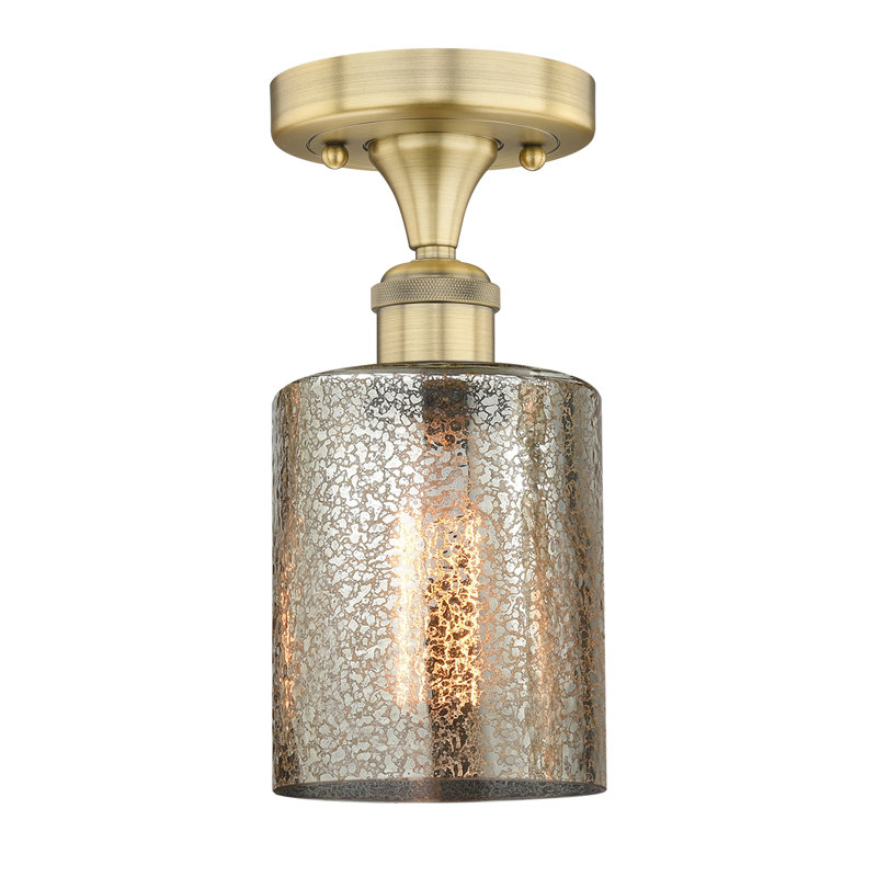 Vasilija Glass Semi Flush Mount, Brushed Brass