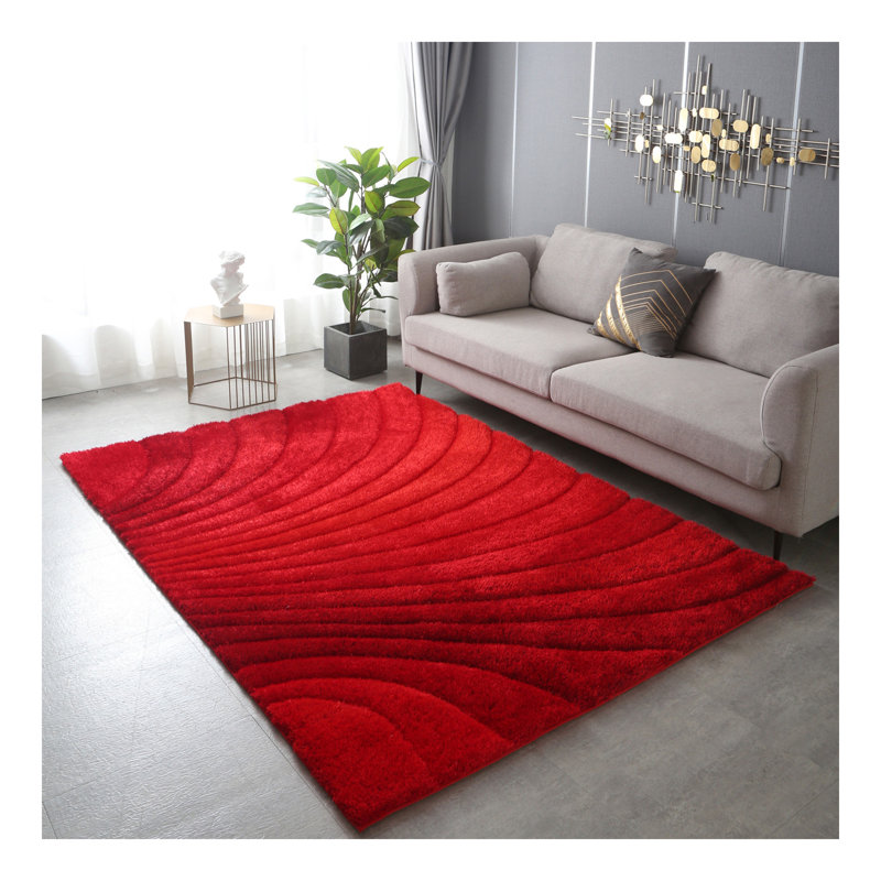 Tapis touffeté à la main «3D Shaggy», Rectangulaire 2 pi x 3 pi