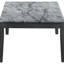Table basse rectangulaire en faux marbre gris et noir, convenant à une salle à manger industrielle moderne, table en bois franc asiatique avec marbre, espaces primaires à assemblage rapide