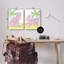 Pastel Pink Cats & Plants 2pc Canvas Set, design by Hannah Moren-47565793