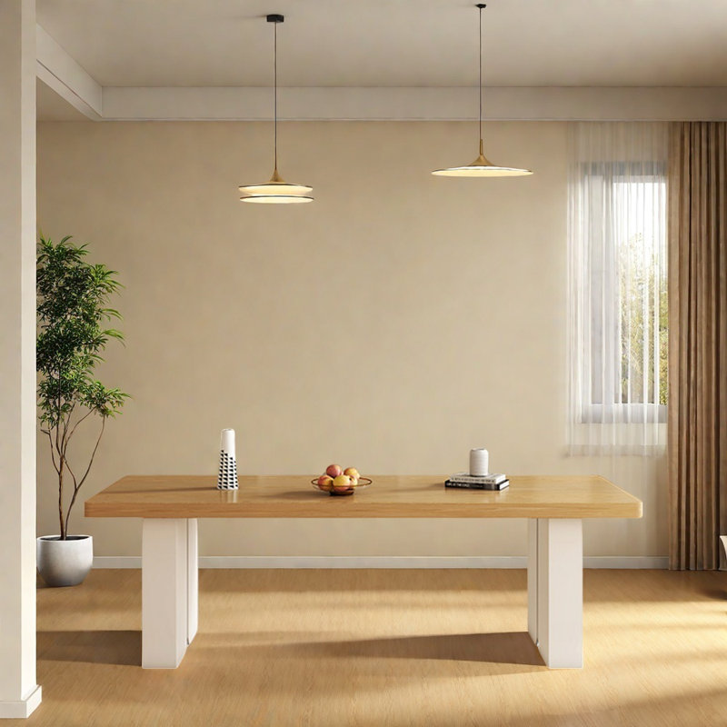 Table de salle à manger moderne et minimaliste pour un usage domestique, H 29,52 po x L 62,99 po x l 31,49 po, Chêne