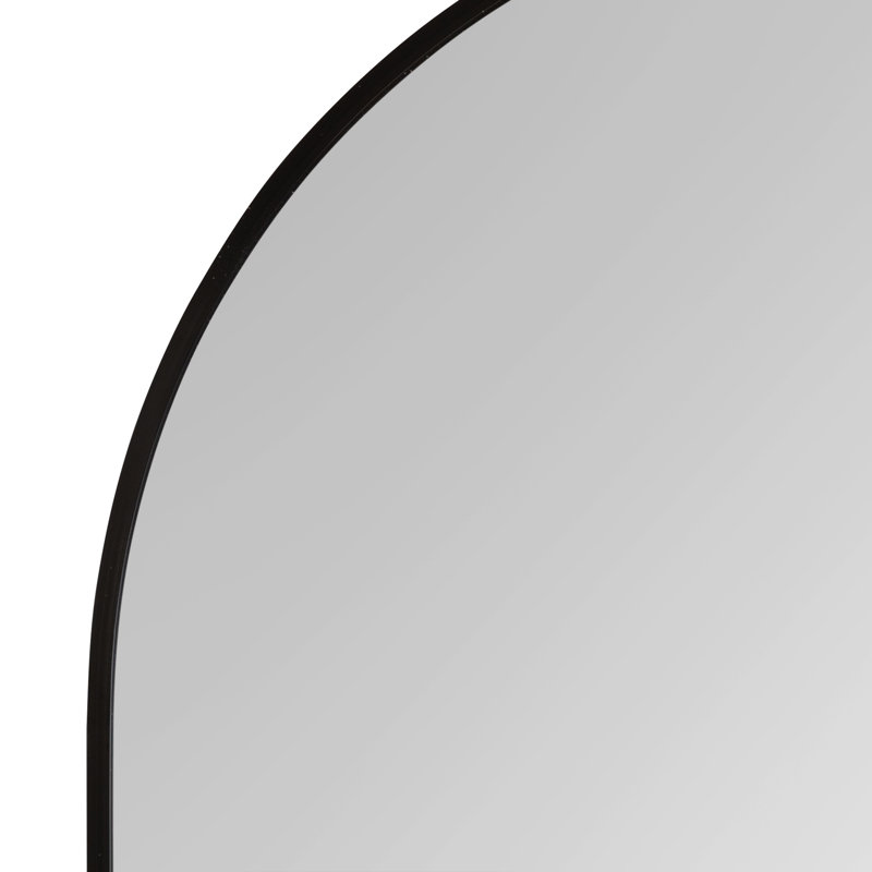 Anacleta Metal Arch Mirror, 48" x 16", Black
