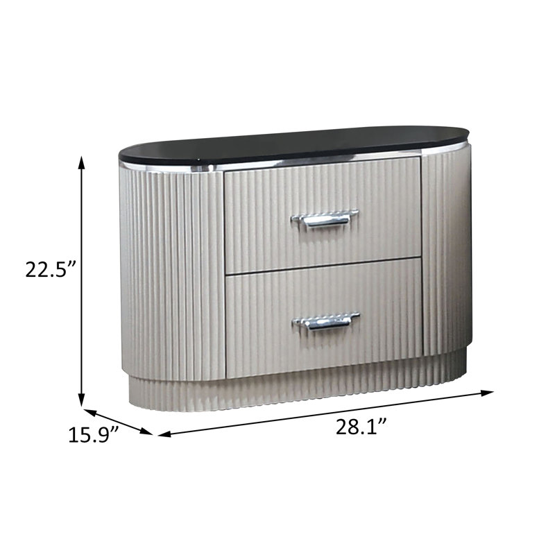 Table de chevet, gris clair