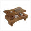Table basse à plateau relevable pour salon avec panneau cannelé, rangement caché, système de levage hydraulique silencieux et coins de sécurité courbés-1127918247