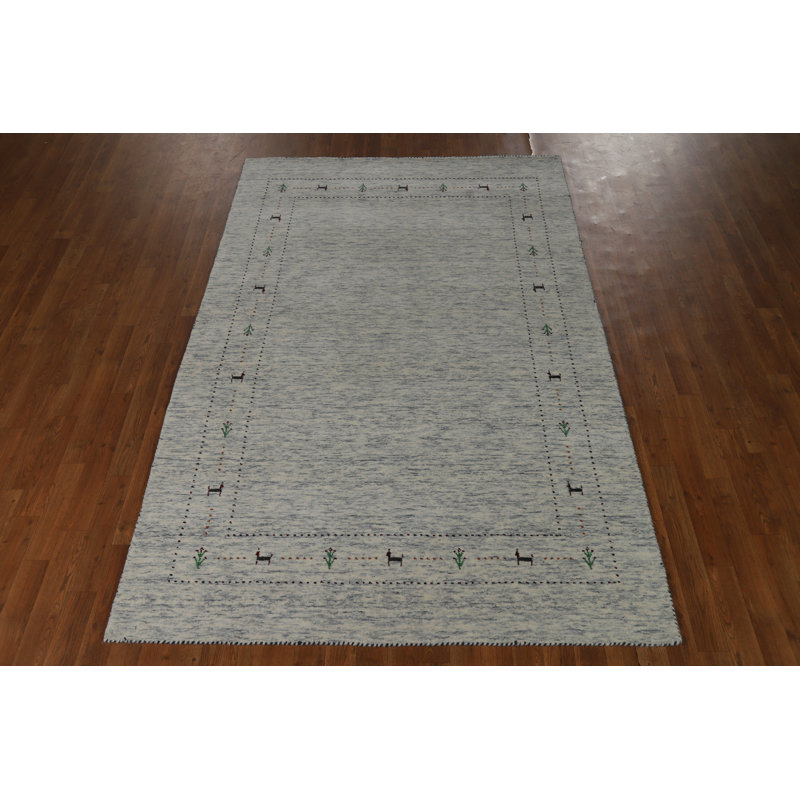 Tapis indien tribal fait à la main Gabbeh 5 x 8
