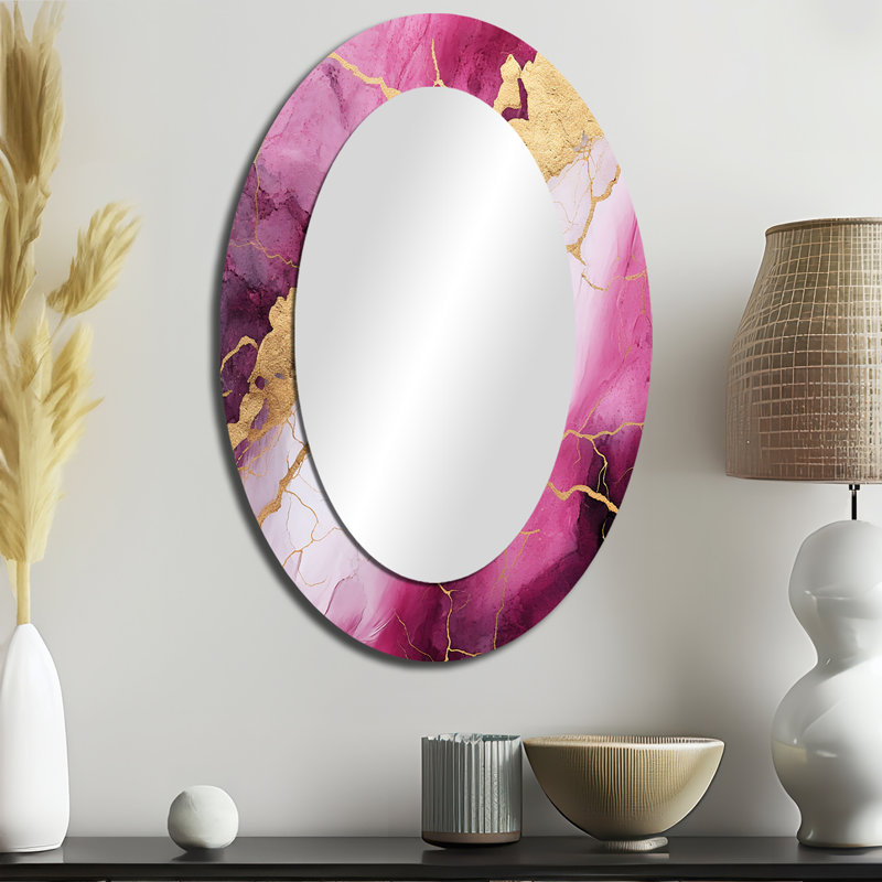 Miroir mural rose et doré Essence II - Modern, 36 po x 24 po
