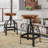 Polegate Swivel Solid Wood Adjustable Height Counter Stool with Solid Wood Frame