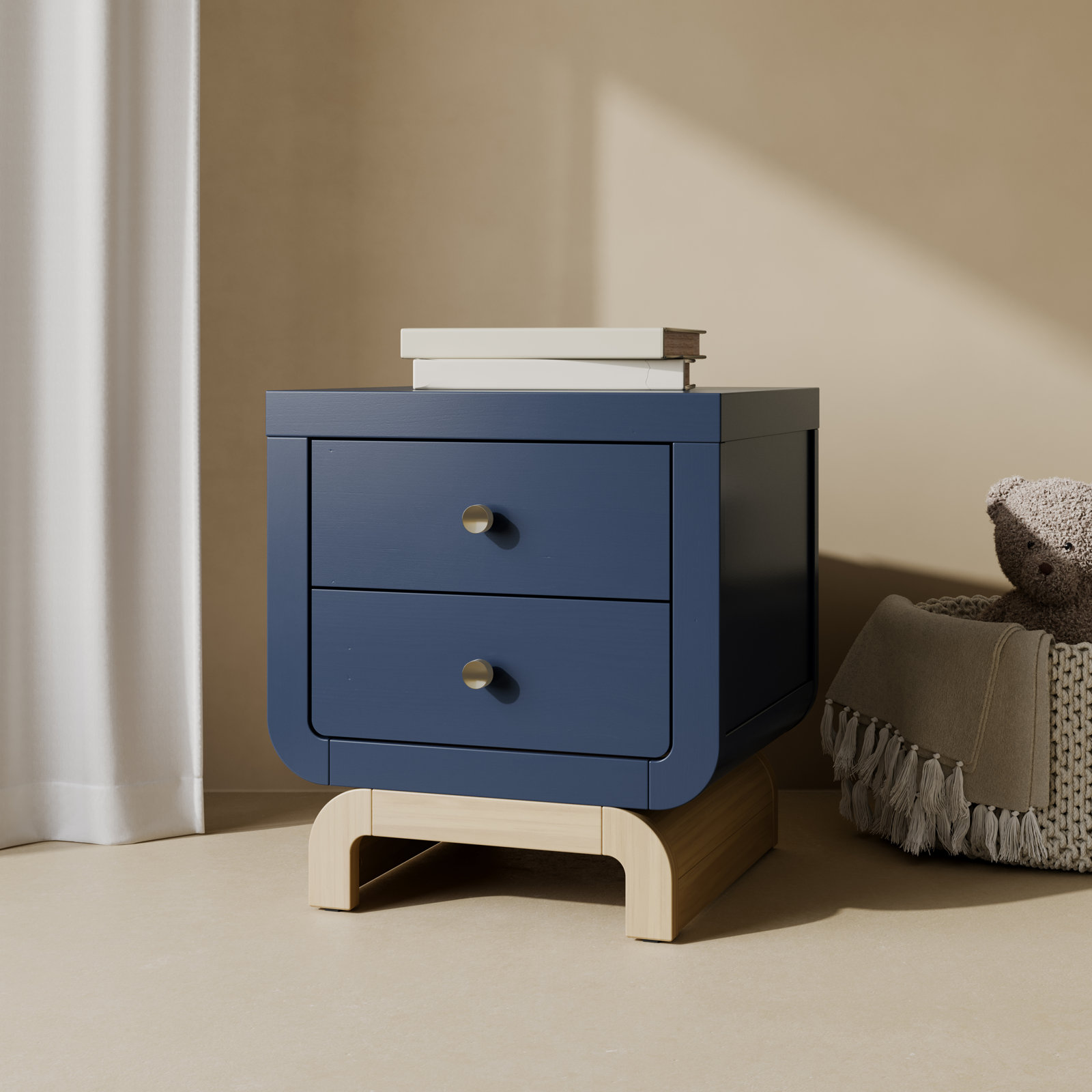 Santorini Nightstand, Midnight Blue