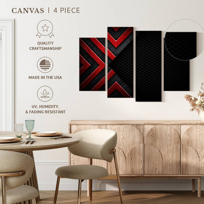 Avery Red Black Abstract, 22" H x 36" W