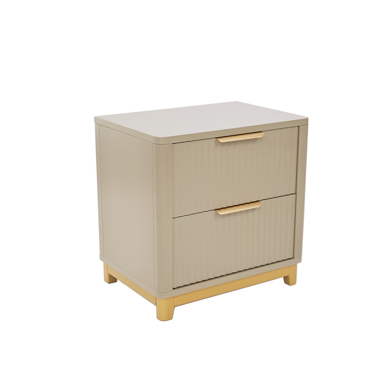 Devingo 50cm W Bedside Table, Clay