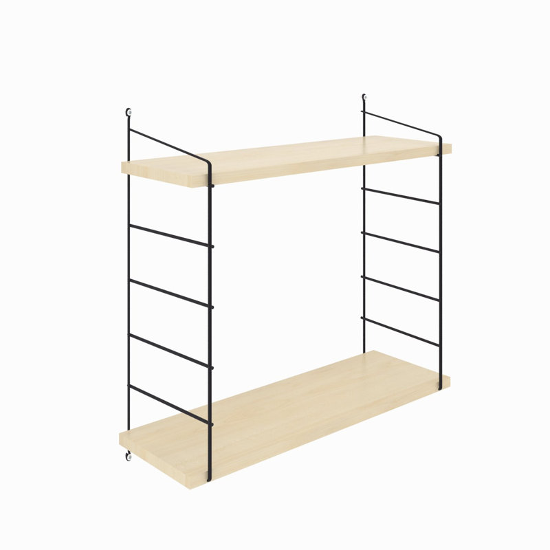 Tablette murale Burnese 28,3 po x 22,8 po x 7,9 po | 100% panneau de particules enduit de mélamine, support en métal, épaisseur: 0,7 pouce | Solution de rangement élégante et fonctionnelle pour la maison ou le bureau, design industriel, fixation mura