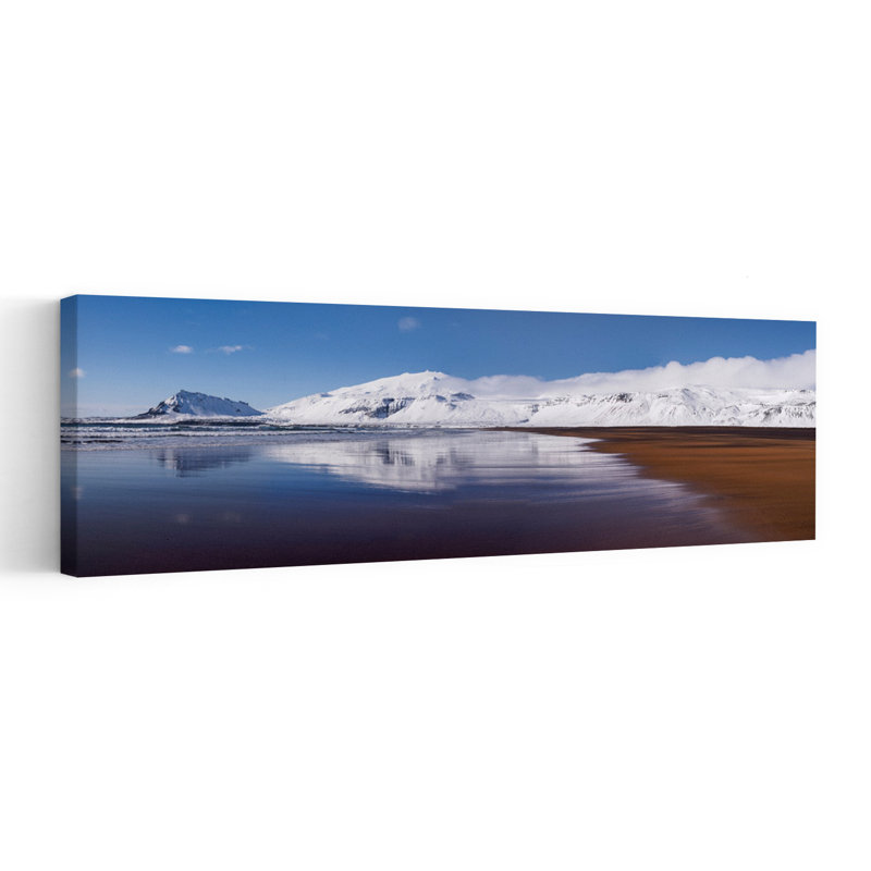 «Snowy Mountain Beach», art dramatique paisible et serein, H 48 po x l 16 po