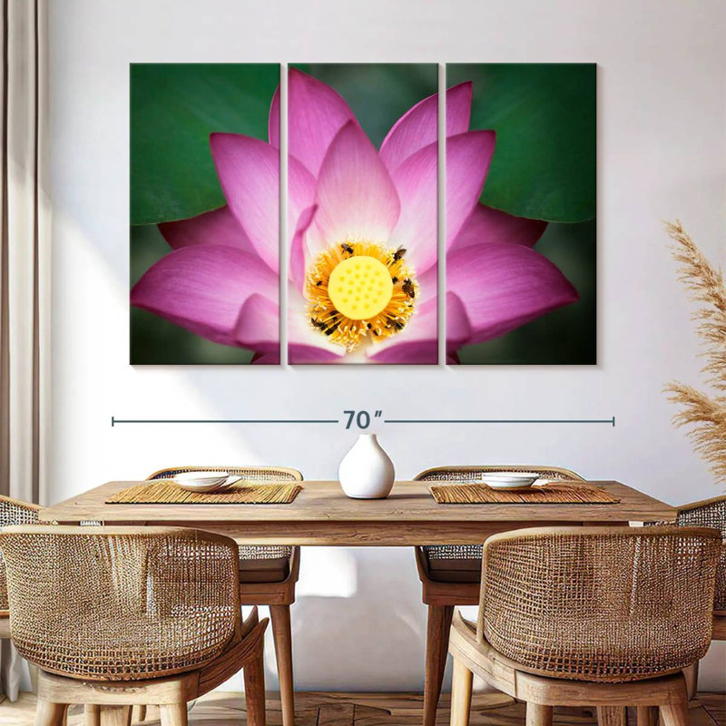 Harnek Bees On Lotus, 48" H x 74" W