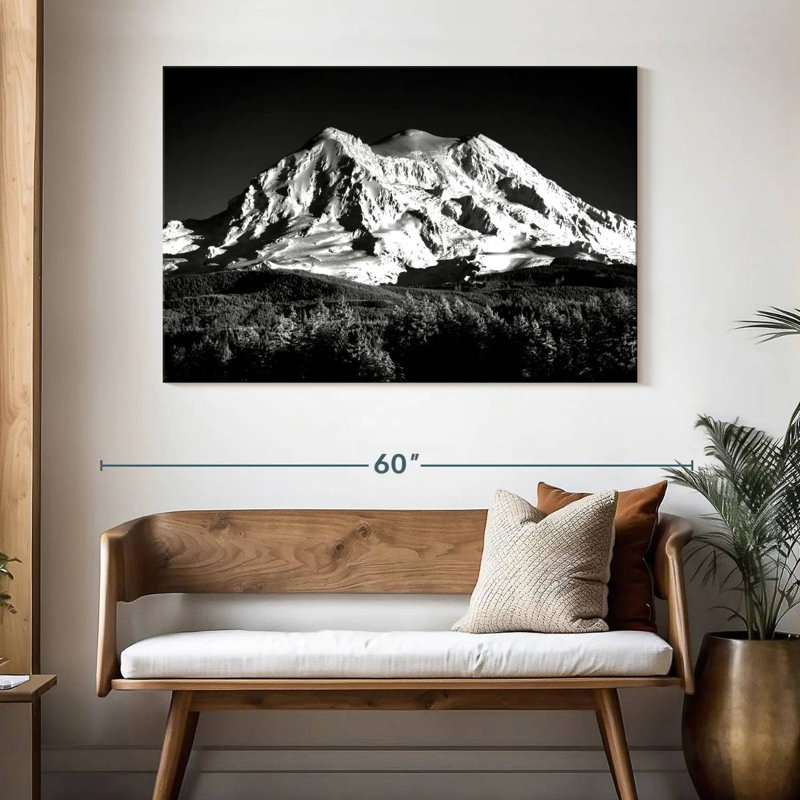 Alvord - Mont Shasta - monochrome, H 32 po x l 48 po