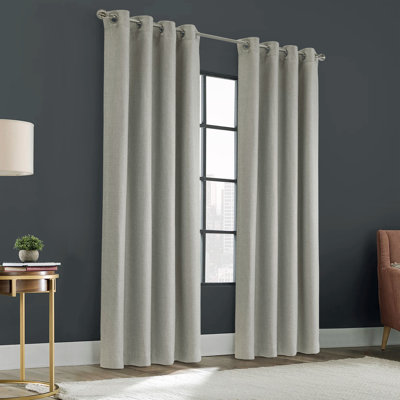 Kitson Room Darkening Grommet Curtain Panel in Grey